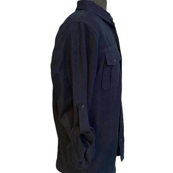 Medium Michael Kors Mens Linen Blend Button Down Shirt Roll Tab Sleeves - Picture 4 of 5